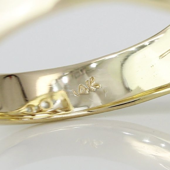 Vintage 14k Yellow Gold Aquamarine Gemstone Anniversary Cocktail Birthstone Ring - Picture 7 of 7